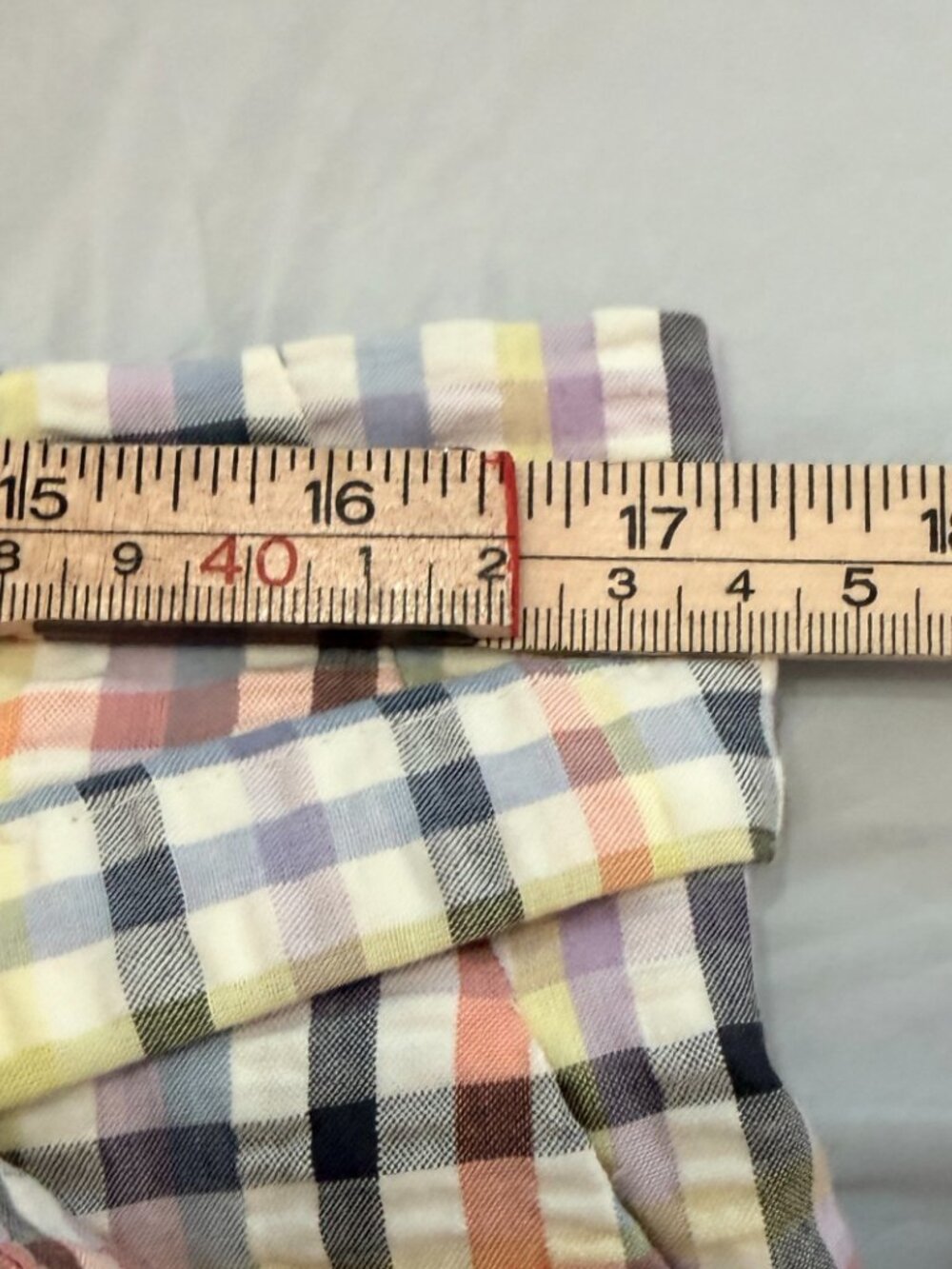 Loft (Ann Taylor) Plaid Belted Paper Bag High-Waisted Casual Shorts - Size L - Picture 9 of 13